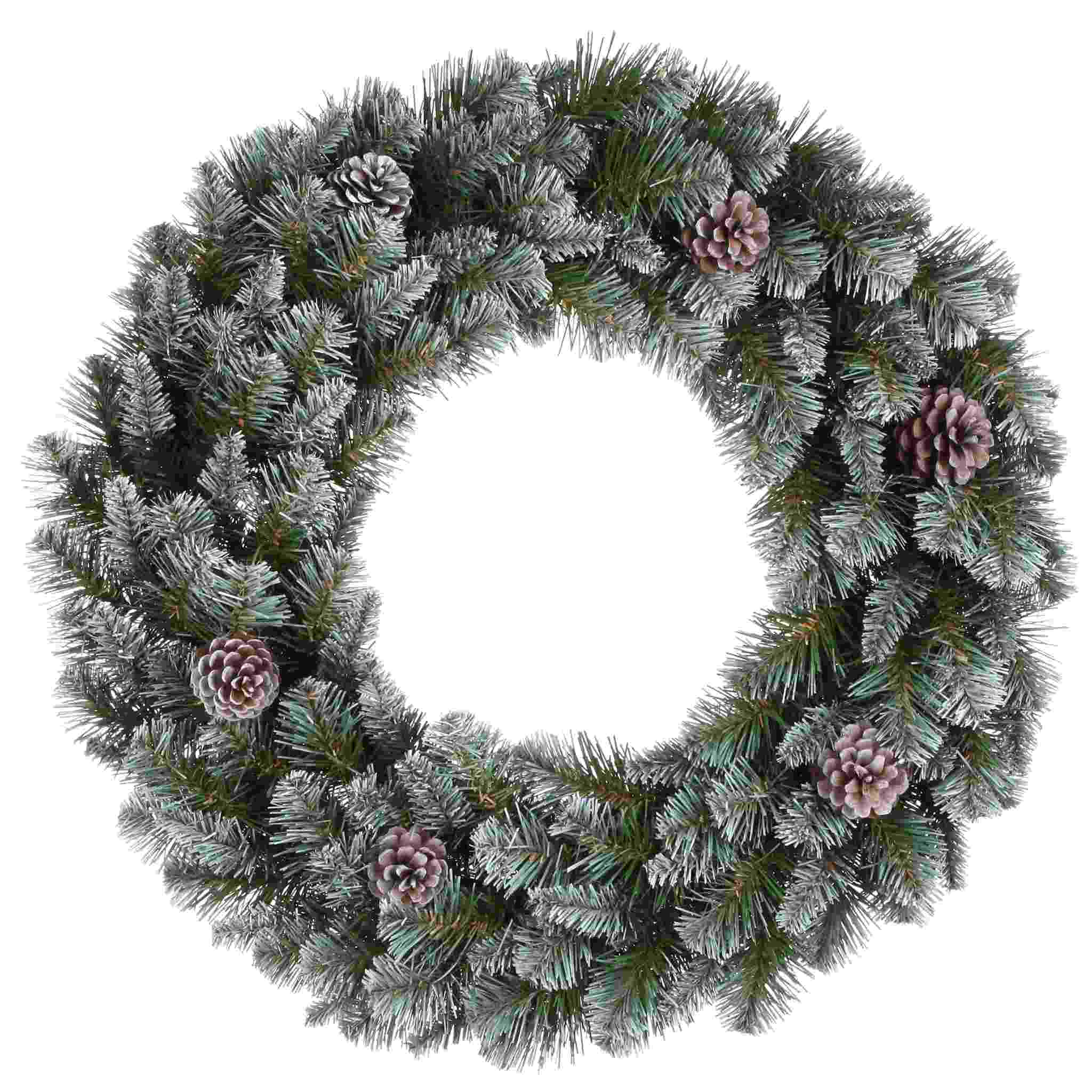 Triumph Tree Kerstkrans Empress Spruce - 120x120x20 cm - PVC - Bevroren Groen