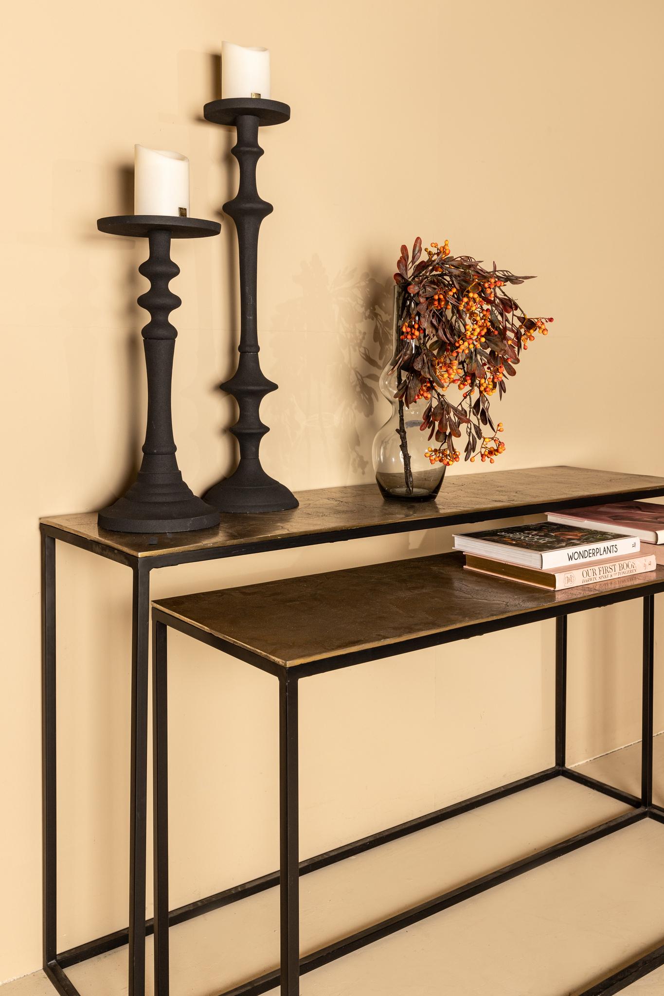 PTMD Bijzettafel Kae Gold - 149x41x85 cm - Ijzer - Goud