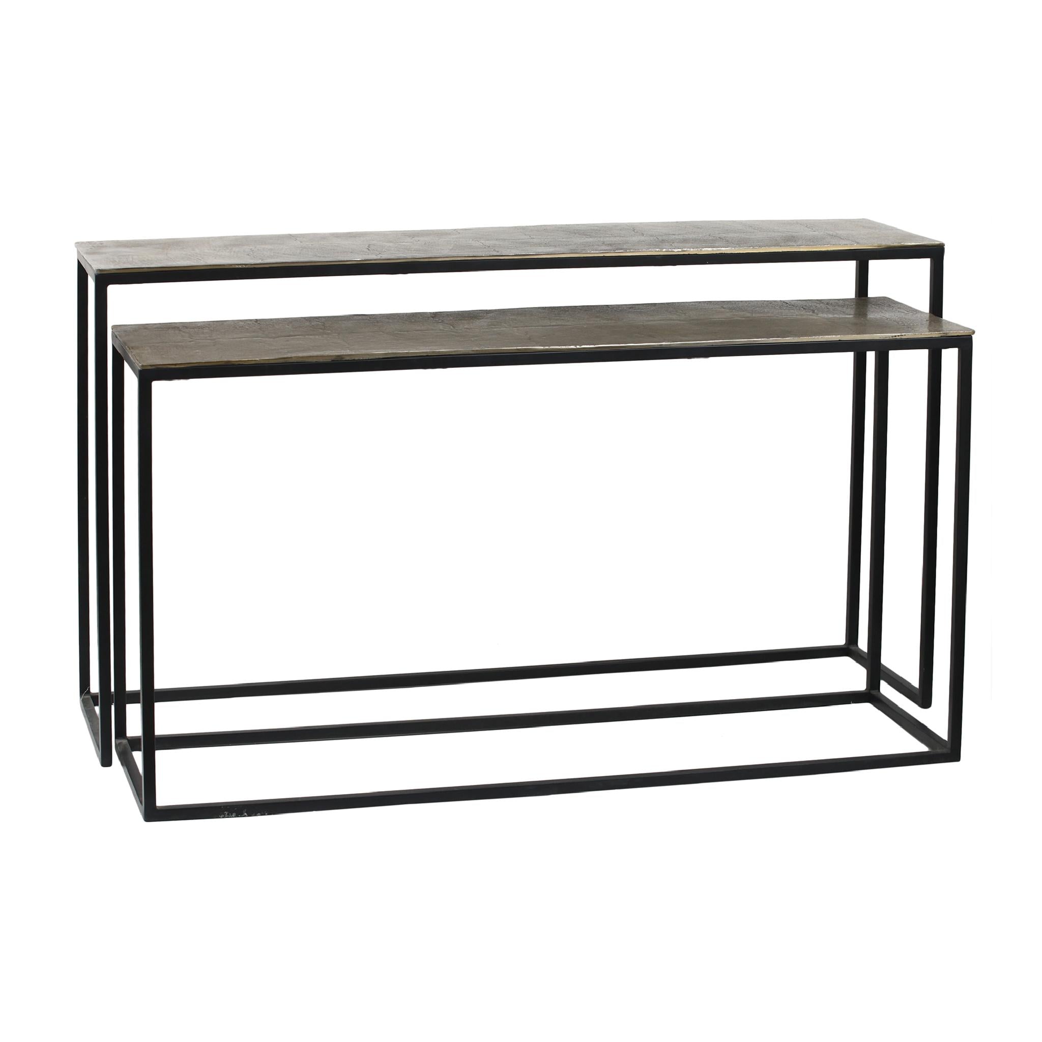 PTMD Bijzettafel Kae Gold - 149x41x85 cm - Ijzer - Goud