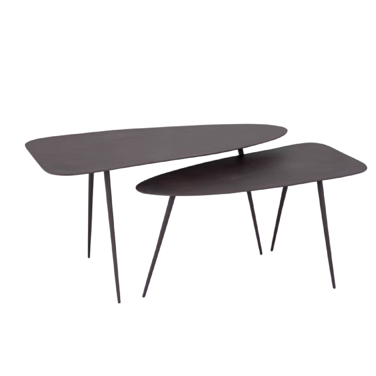PTMD Bijzettafel Melvy - 76x33x39 cm - Aluminium - Paars