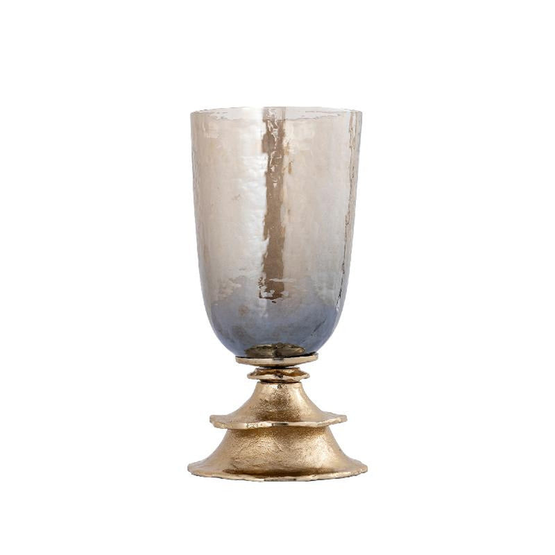 PTMD Windlicht Cevar - 16x16x33 cm - Glas - Champagne