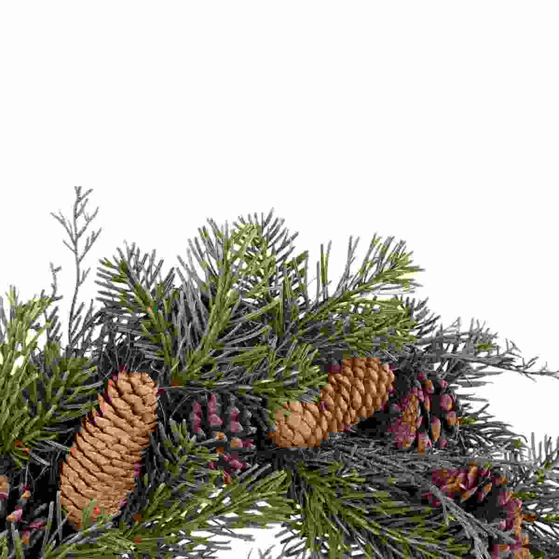 PTMD Kerstkrans Wreath - 46x10x46 cm - Polyester - Bruin