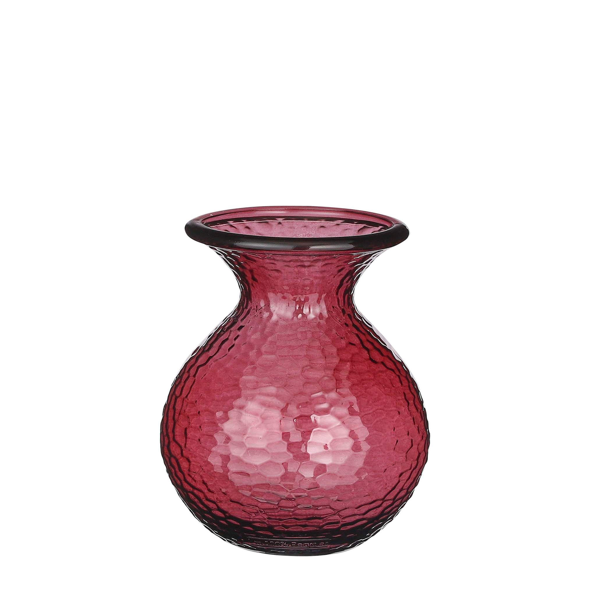 Mica Decorations Vaas Verdal - 20x20x24 cm - Gerecycled Glas - Bordeaux