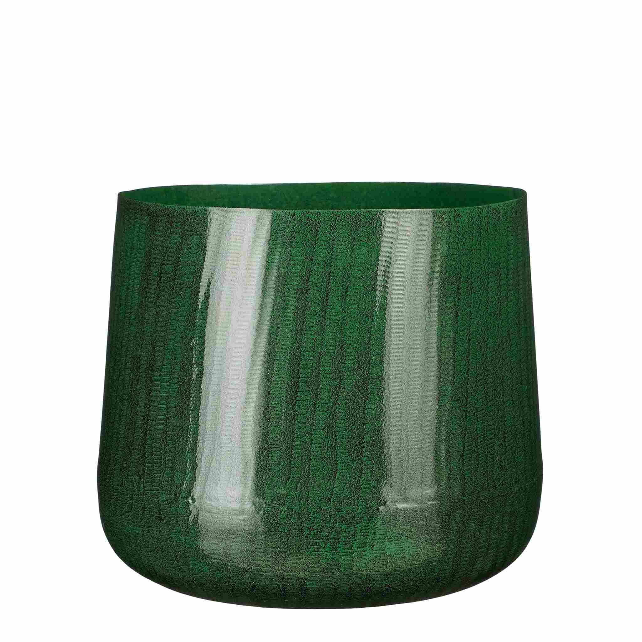 Mica Decorations Bloempot Benson - 26x26x24 cm - Ijzer - Donkergroen