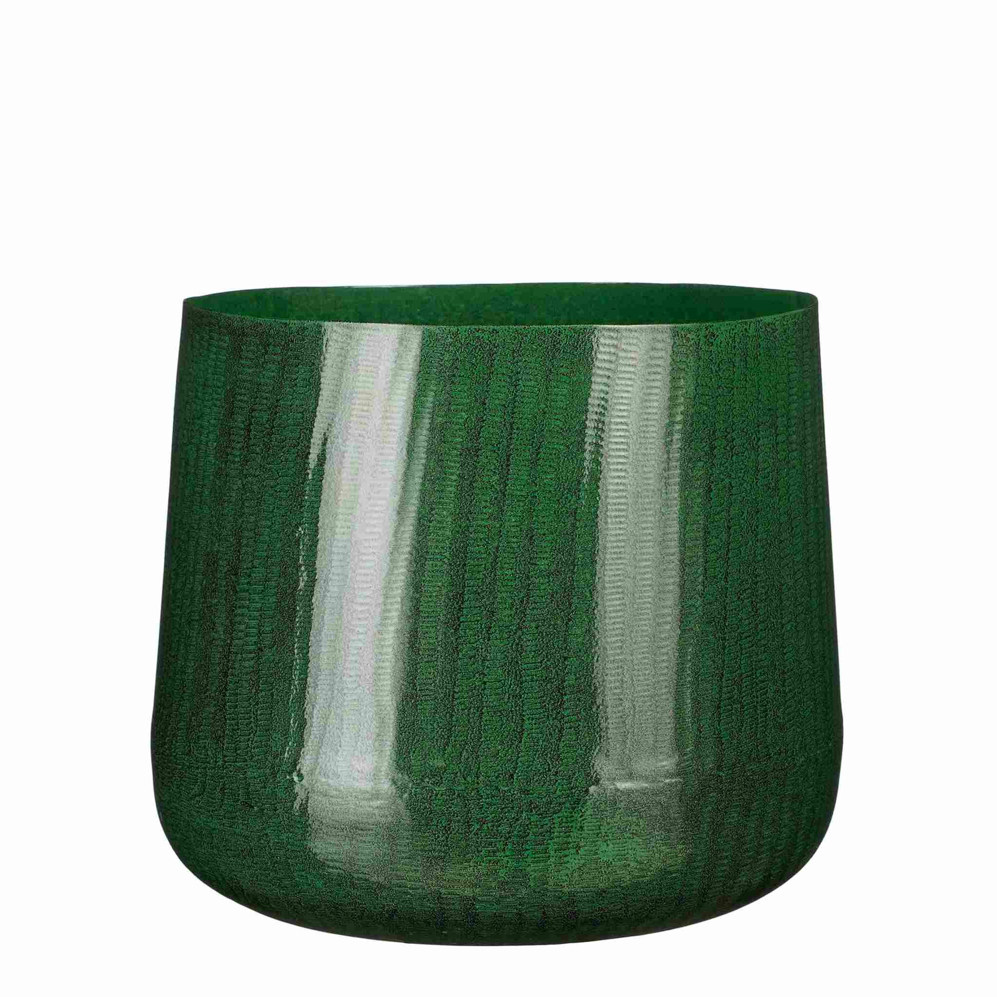 Mica Decorations Bloempot Benson - 26x26x24 cm - Ijzer - Donkergroen