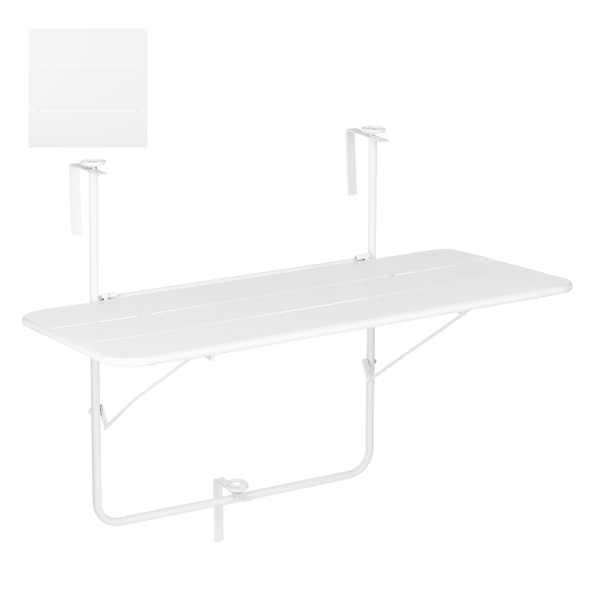Mica Decorations Balkon Tuin Tafel - 88x51x67 cm - Ijzer - Wit