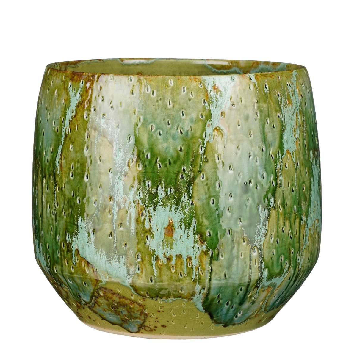 Mica Decorations Harris Bloempot - 32x32x29 cm - Keramiek - Groen