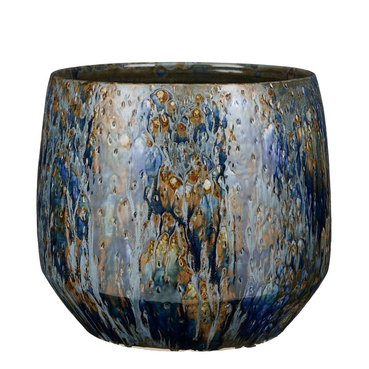 Mica Decorations Harris Bloempot - 32x32x29 cm - Keramiek - Blauw