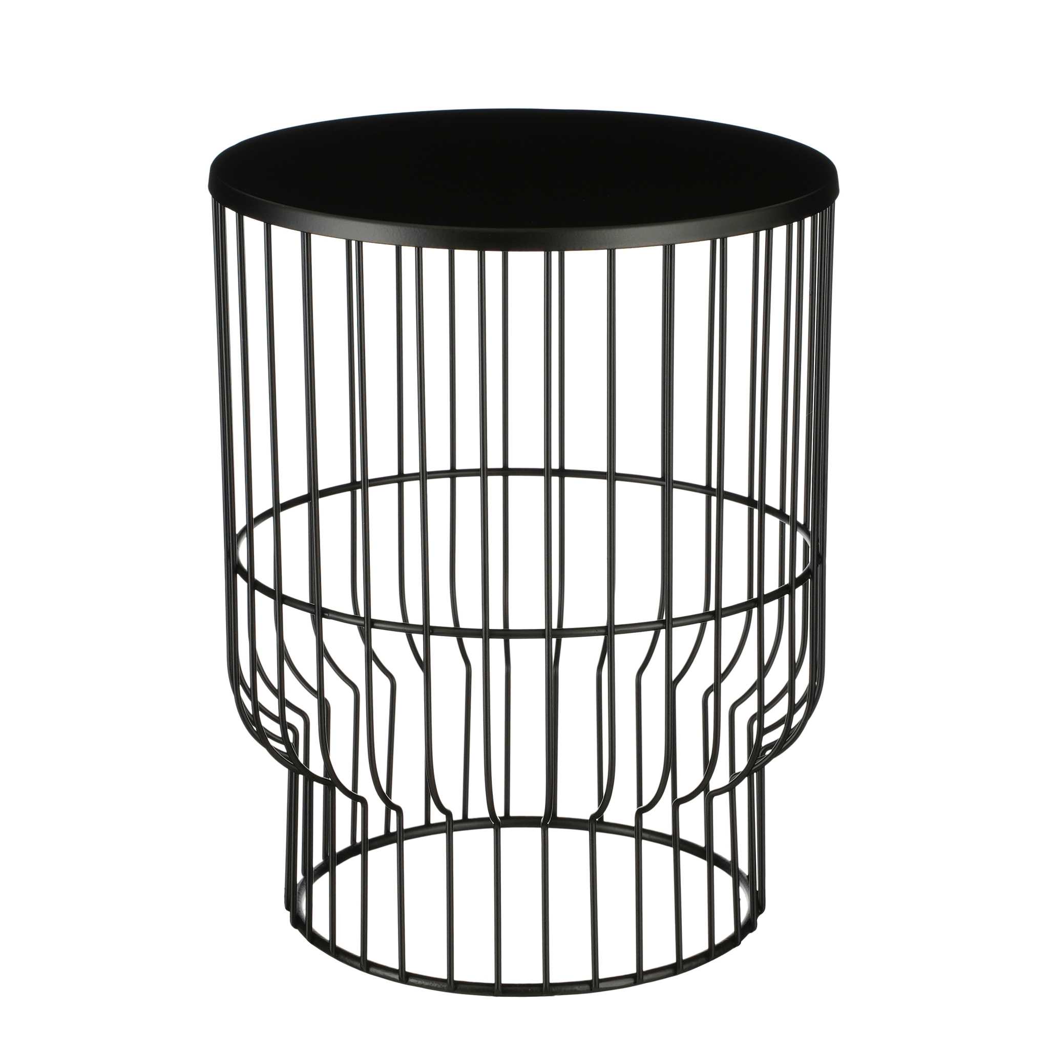 Mica Decorations Bijzettafel Adamo - 30x30x38 cm - Ijzer - Zwart