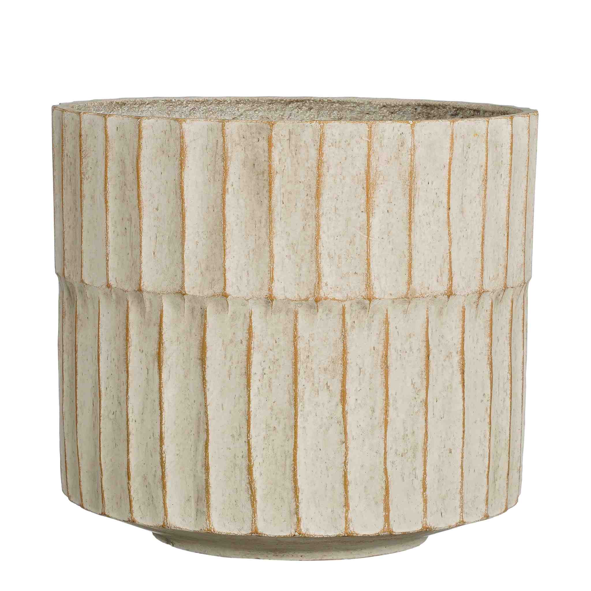 Mica Decorations Bloempot Apiro - 31x31x27 cm - Cement - Gebroken Wit