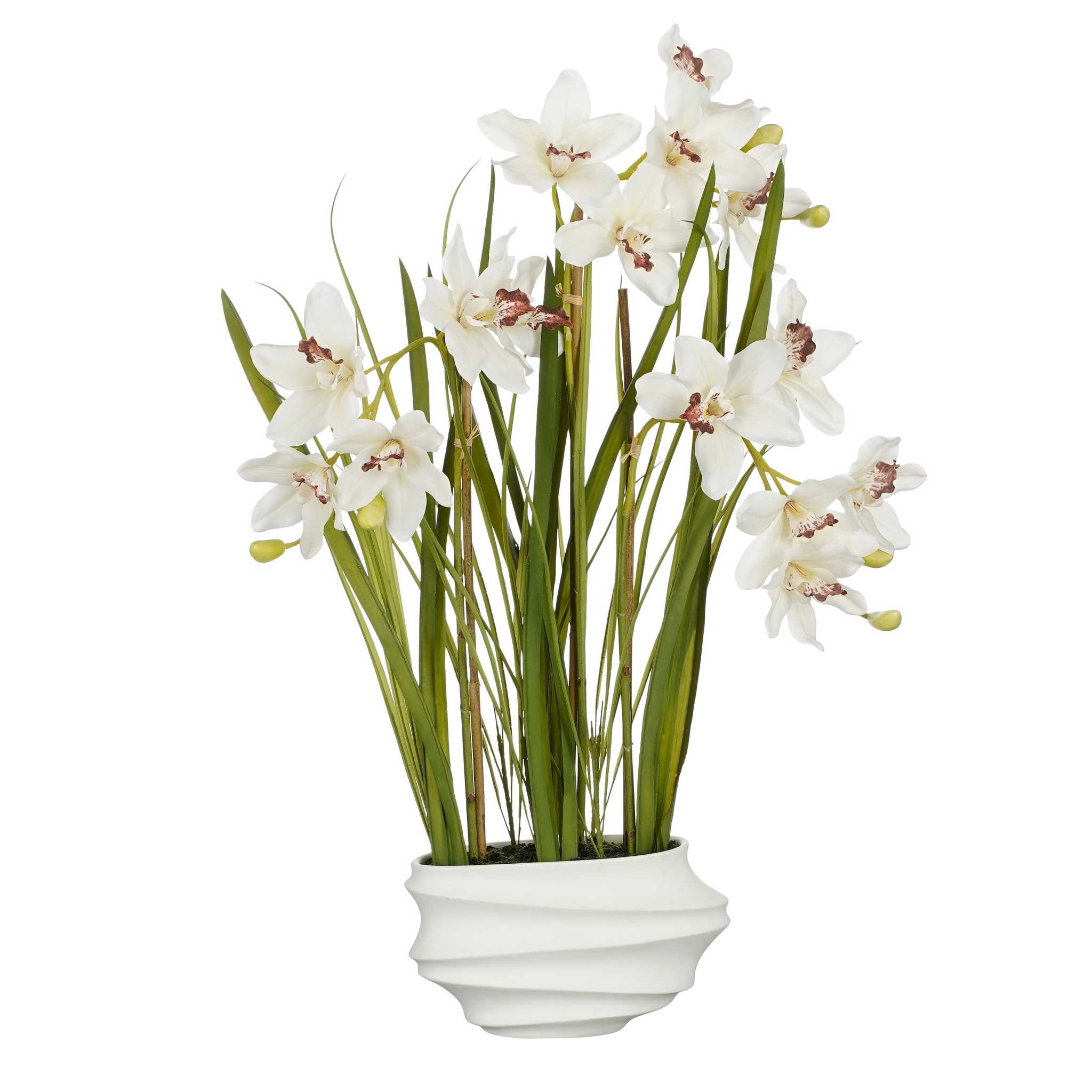 Mica Decorations Kunstplant Cymbidium - 49x40x81 cm - Polyester - Creme