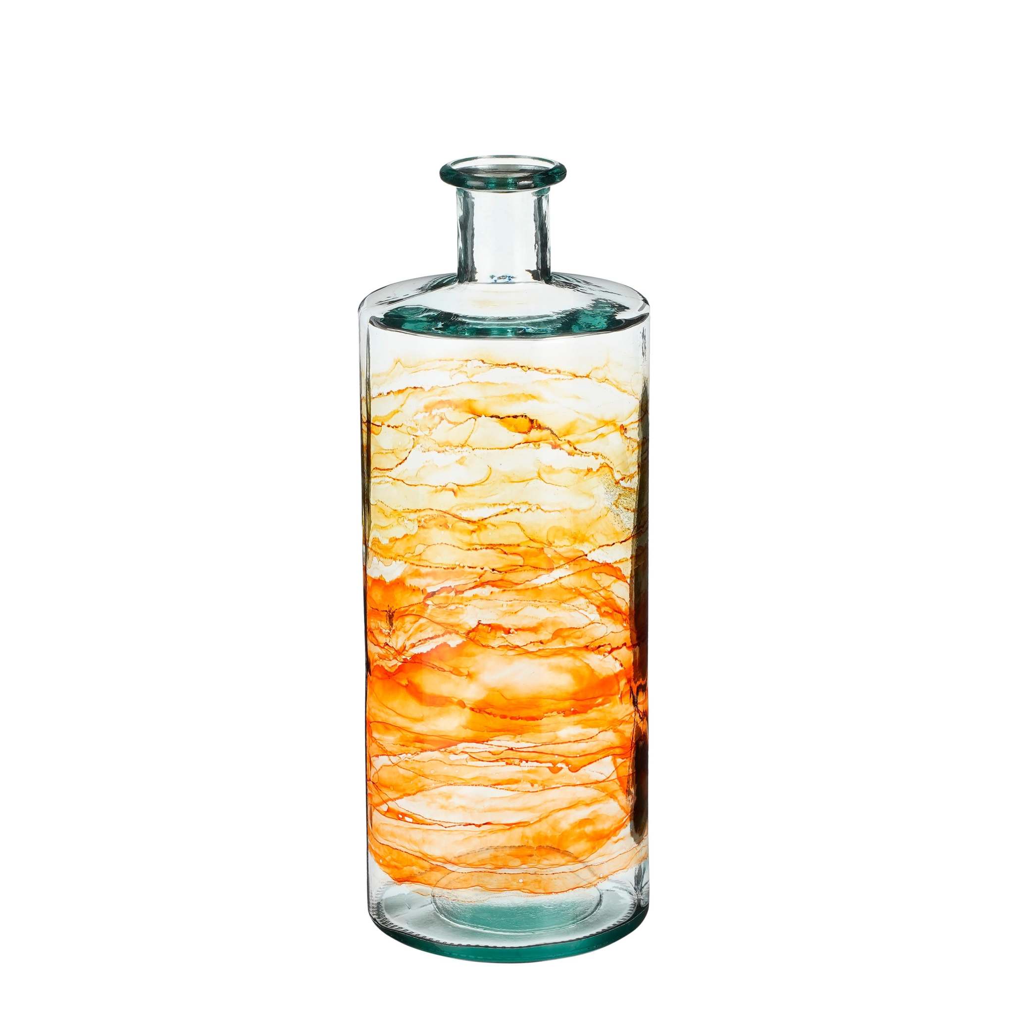 Mica Decorations Vaas Guan - 15x15x40 cm - Glas - Oranje