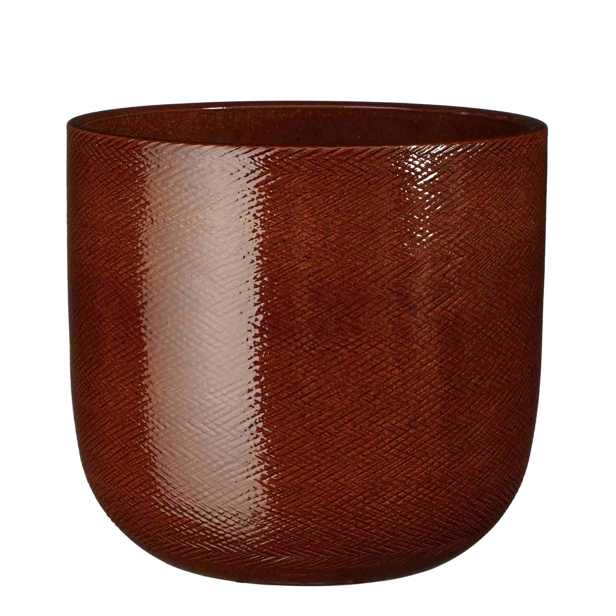 Mica Decorations Bloempot Enzo - 30x30x27 cm - Terracotta - Oker