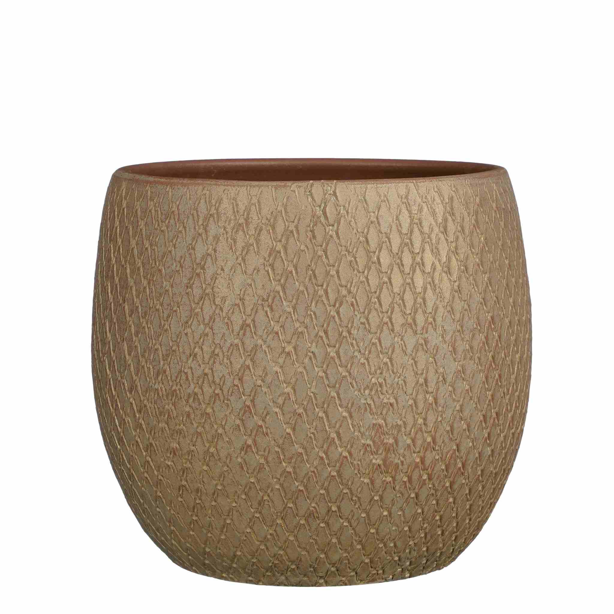 Mica Decorations Bloempot Madeira - 28x28x28 cm - Terracotta - taupe