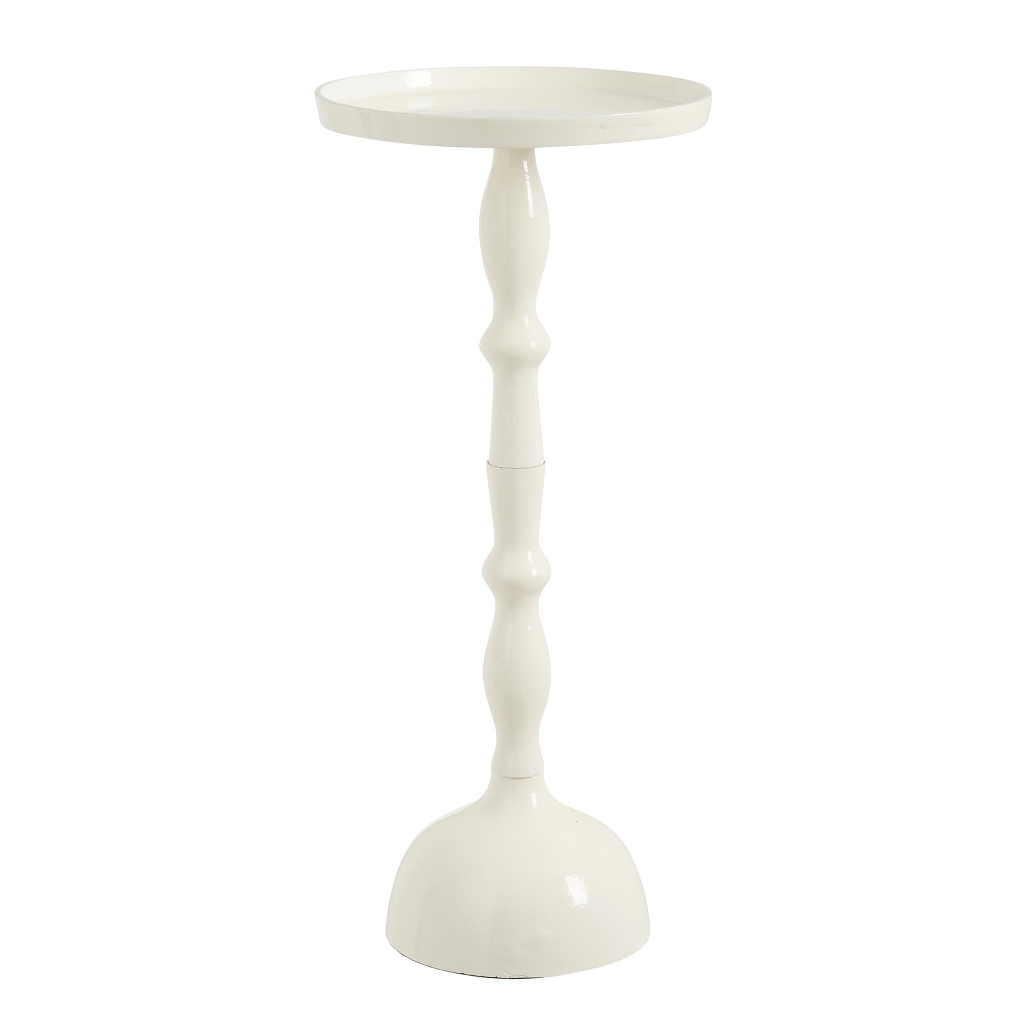 Mica Decorations Bijzettafel Duco - 25.5x25.5x54 cm - Aluminium - Gebroken Wit