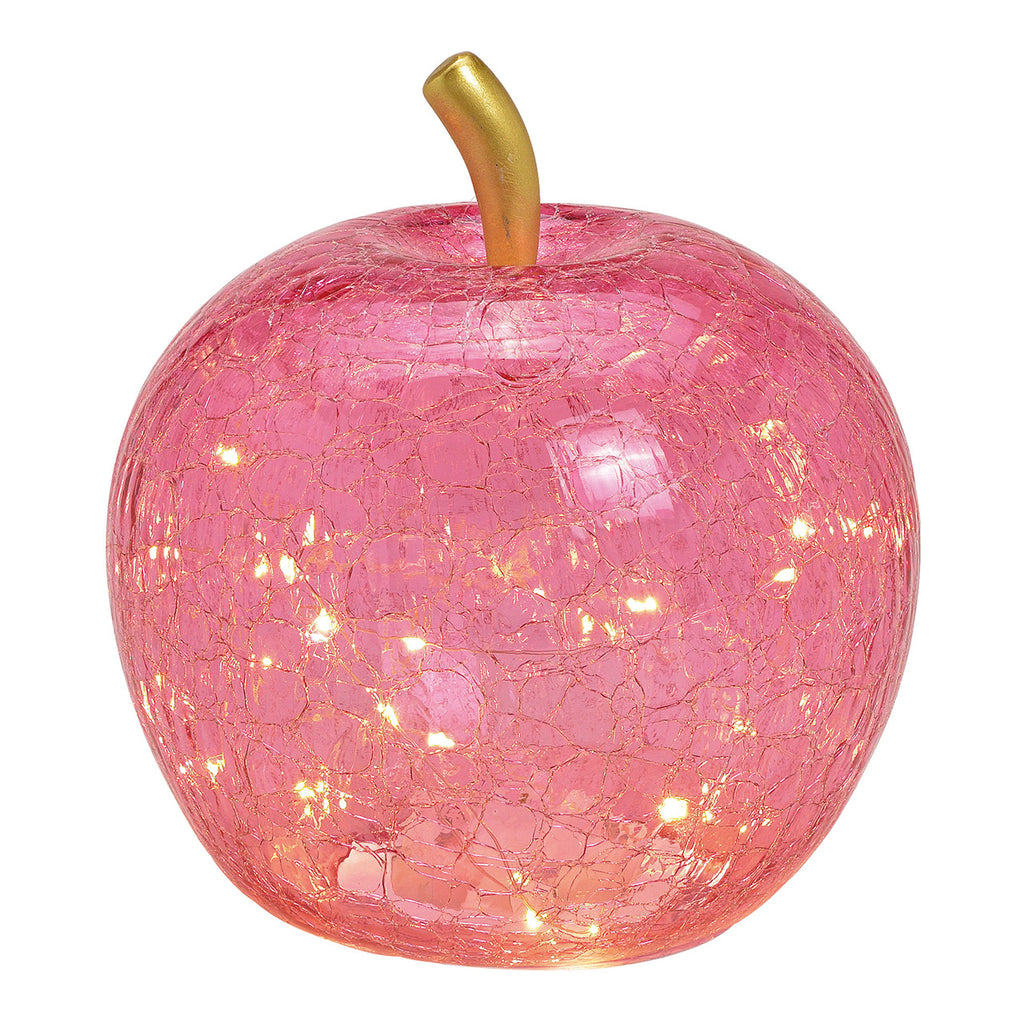 SVJ Tafellamp Appel met 30 LED - 22x22x24 cm - Glas - Roze