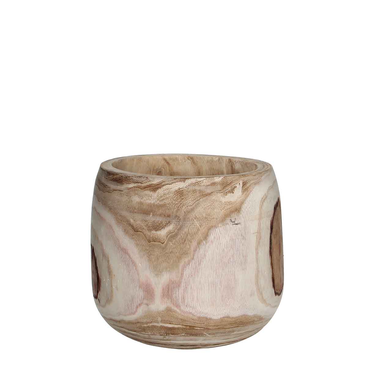 Mica Decorations Pia Bloempot - H31 x Ø31 cm - Hout - Bruin