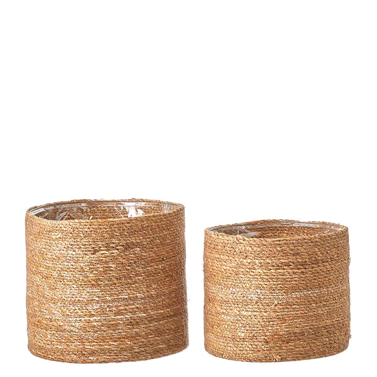 Mica Decorations Atlantic Manden - H26 x Ø30 cm - Set van 2 - Bruin