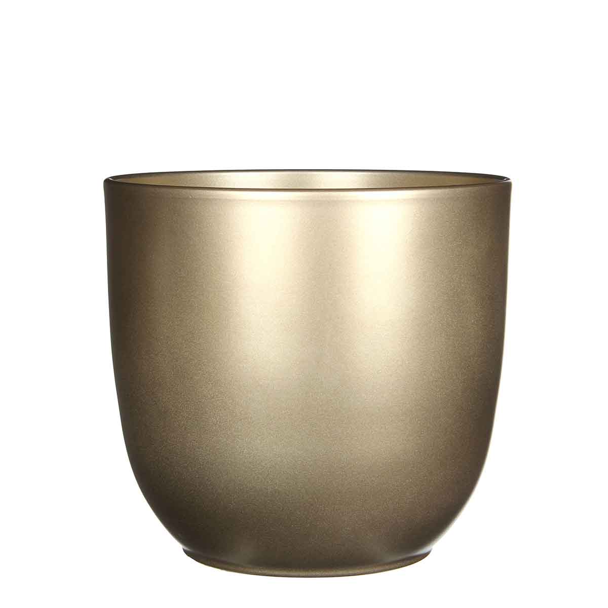 Mica Decorations Tusca Bloempot Rond - H20 x Ø22 cm - Keramiek - Goud