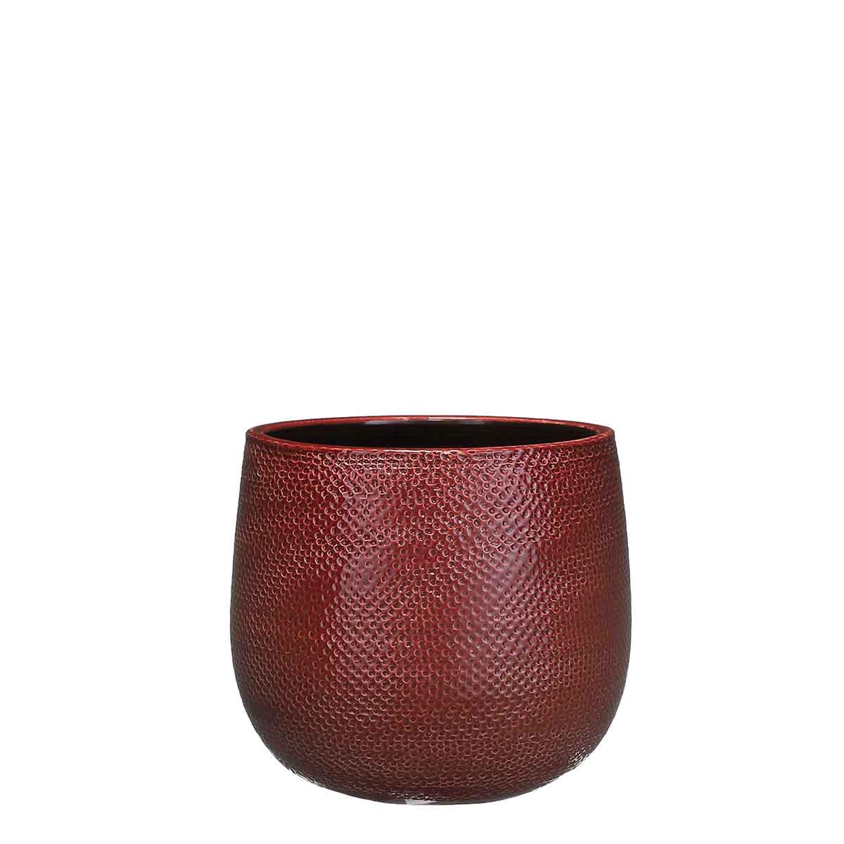 Mica Decorations gabriel ronde bloempot bordeaux maat in cm: 19 x 21