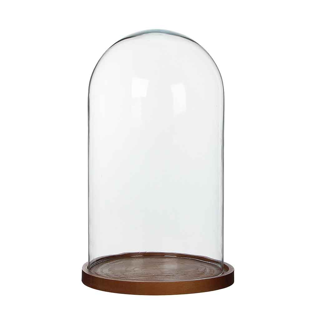 Hella glazen transparant op bord donkerbruin van Mica Decorations | Sfeer voor jou