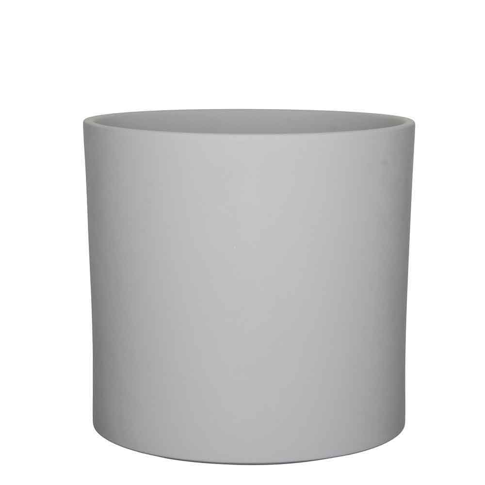 Mica Decorations era ronde bloempot lichtgrijs mat maat in cm: 31x32,5