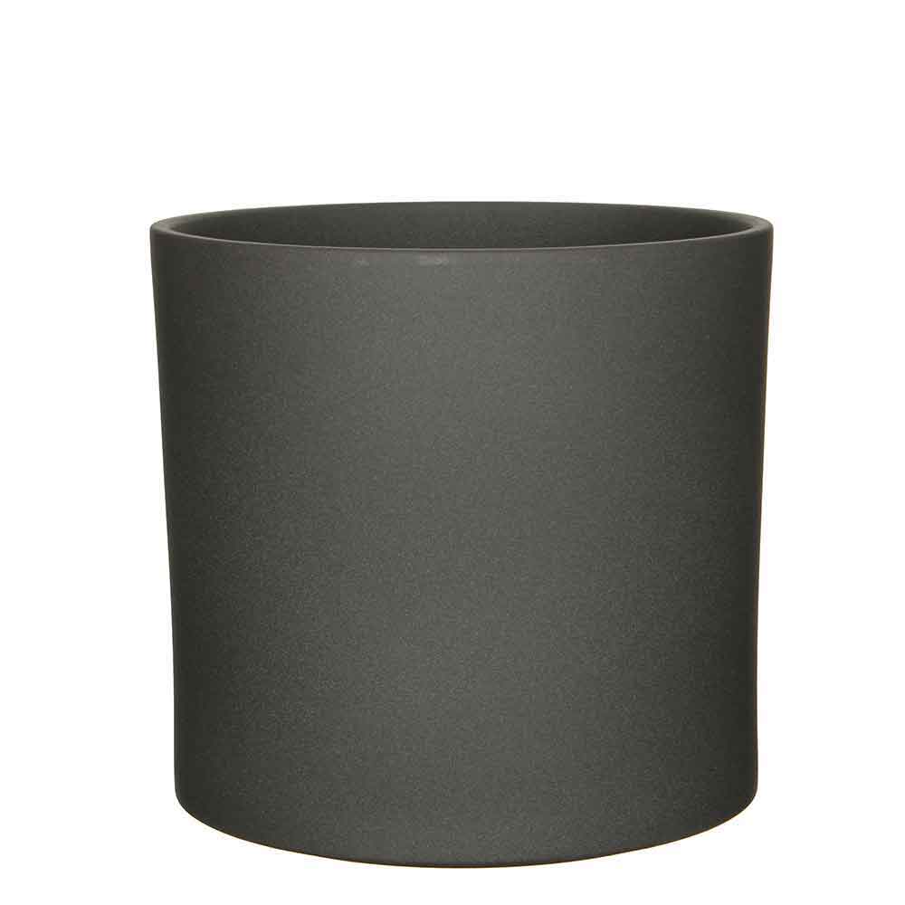 Mica Decorations era ronde bloempot donkergrijs mat maat in cm: 31x32