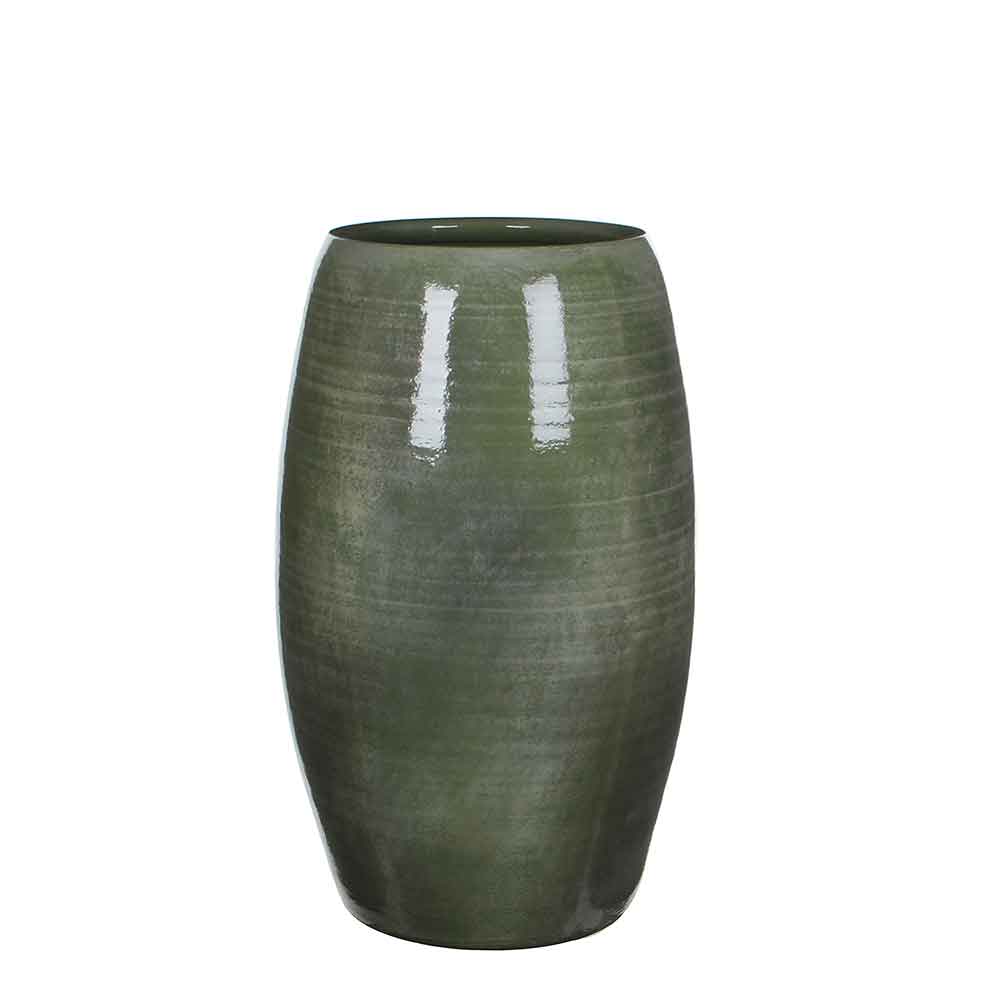 Mica Decorations lester ronde vaas groen maat in cm: 50 x 30