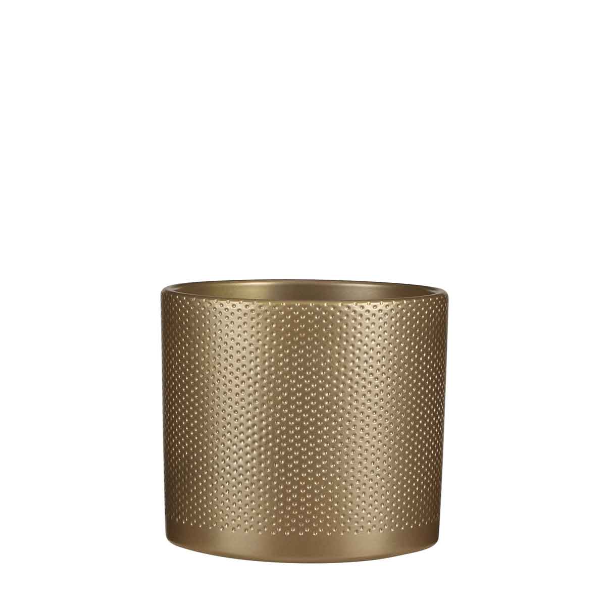 Mica Decorations era ronde bloempot goud relief maat in cm: 17 x 19