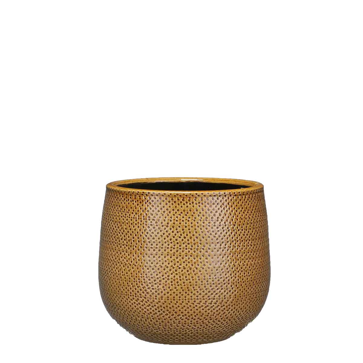 Mica Decorations gabriel ronde bloempot oker maat in cm: 19 x 21