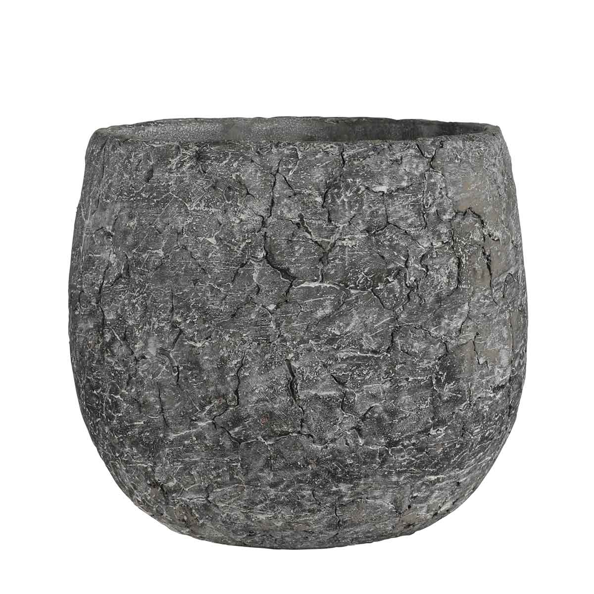 Mica Decorations Thomas Ronde Bloempot - H20 x Ø24 cm - Antraciet