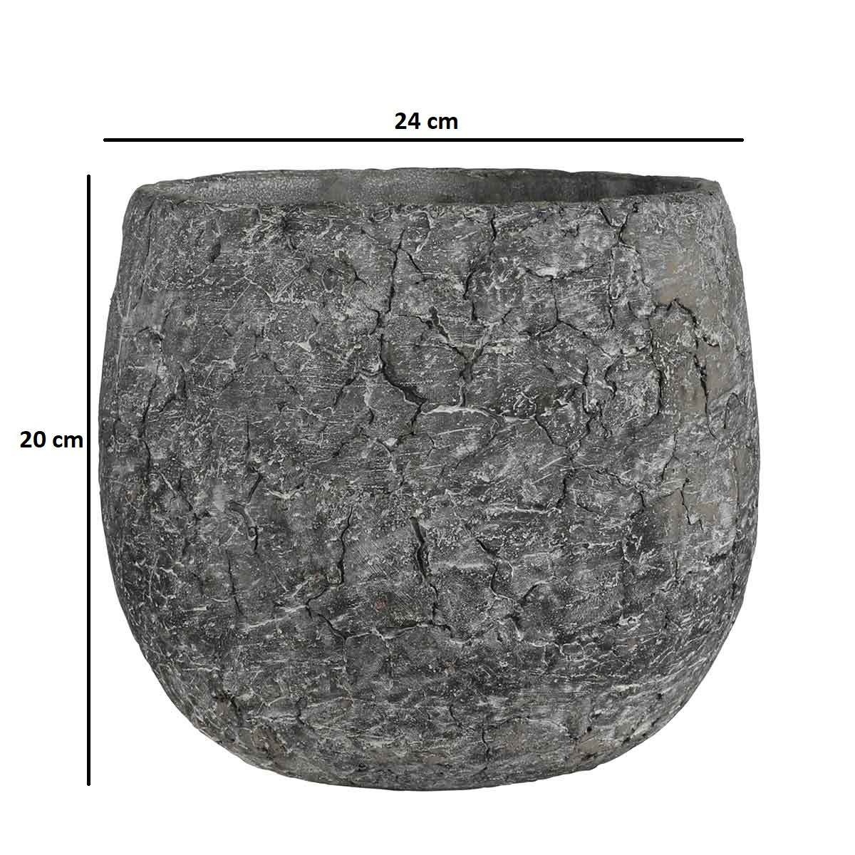 Mica Decorations Thomas Ronde Bloempot - H20 x Ø24 cm - Antraciet