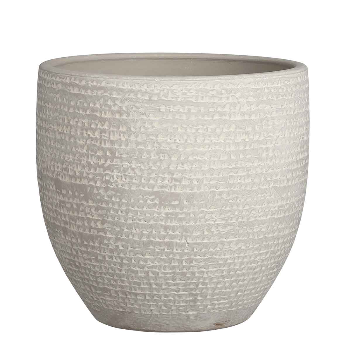 Mica Decorations carrie ronde bloempot lichtgrijs maat in cm: 22 x 24