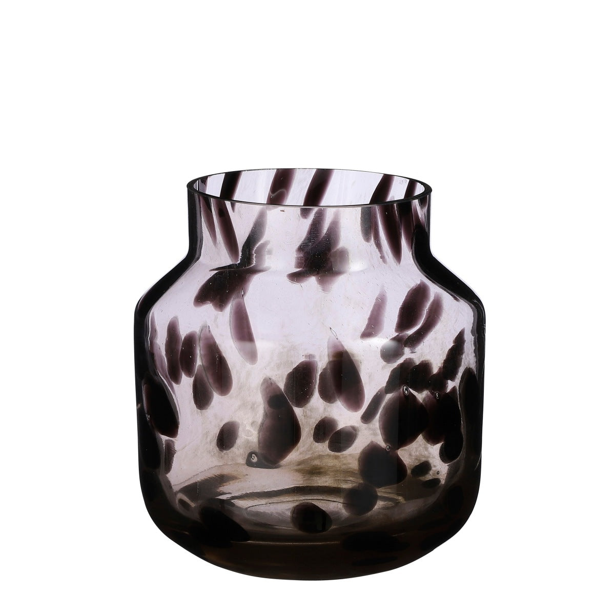 Mica Decorations Pantera Vaas - 21x21x22.5 cm - recycled Glas - Bruin