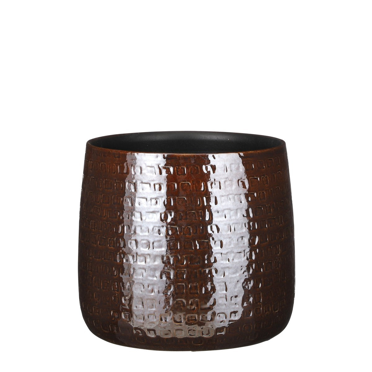 Mica Decorations Floyd Bloempot - 28x28x23.5 cm - Keramiek - Bruin