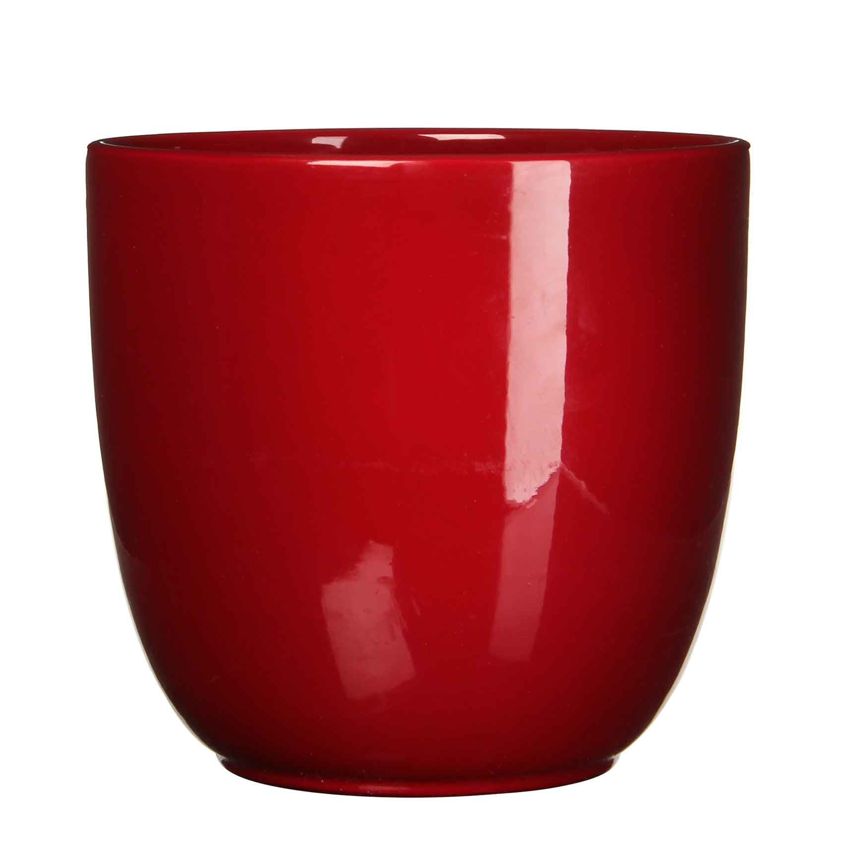 Mica Decorations tusca bloempot rond donkerrood maat in cm: 31,5 x 35