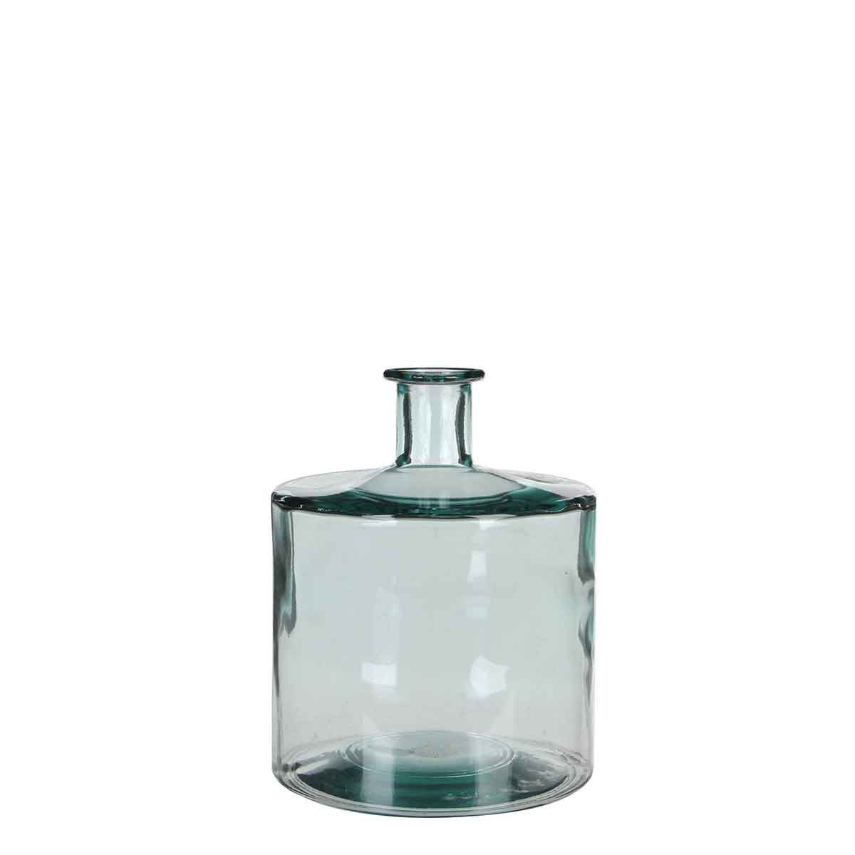 Mica Decorations Guan Fles Vaas - H26 x Ø21 cm - Glas - Transparant