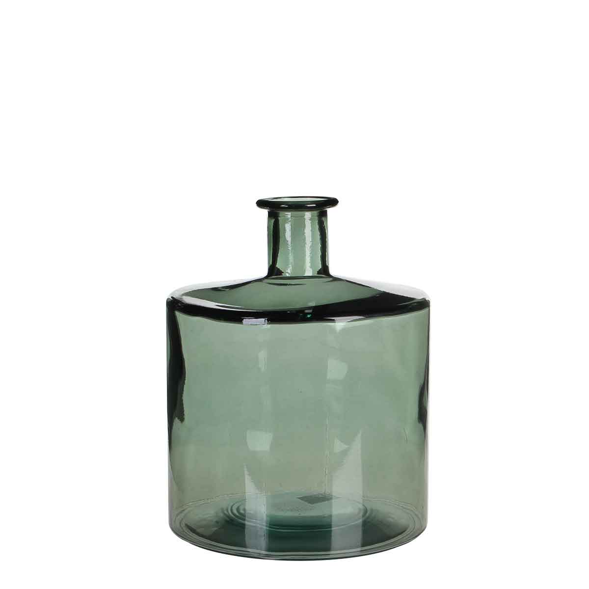 Mica Decorations Guan Fles - H26xØ21 cm - Glas - Groen/grijs