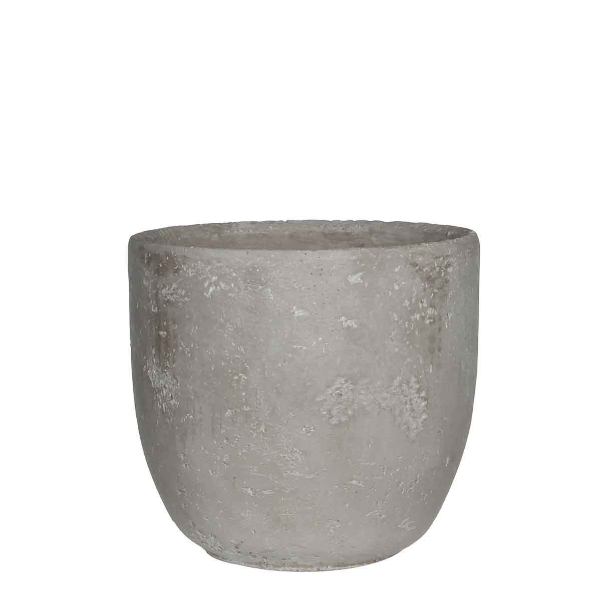 Mica Decorations jimmy ronde bloempot lichtgrijs maat in cm: 18 x 19
