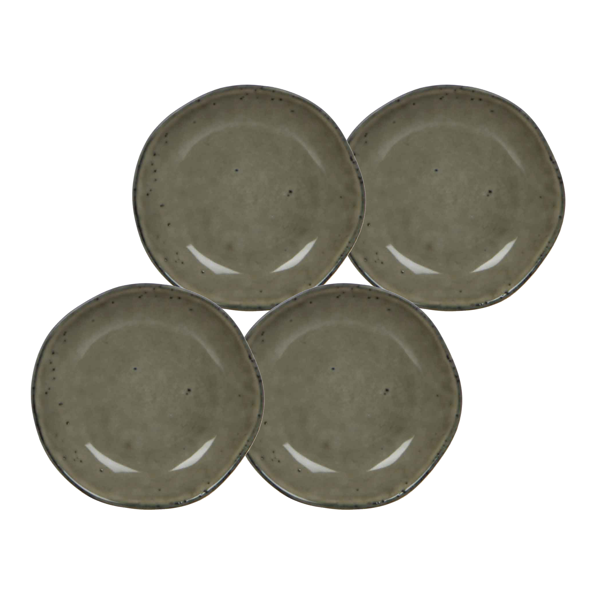 Mica Decorations Tabo Bord - 14 cm - Keramiek - Creme - 4 Stuks