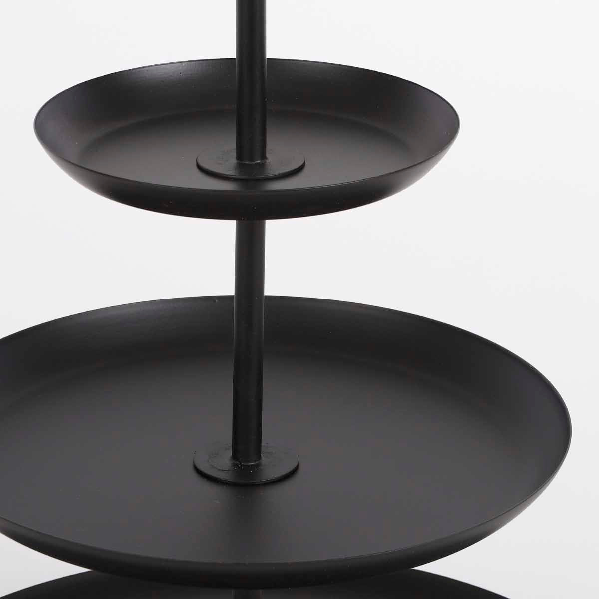 Mica Decorations Rama Ronde Etagère - H55 x Ø38 cm - Ijzer - Zwart