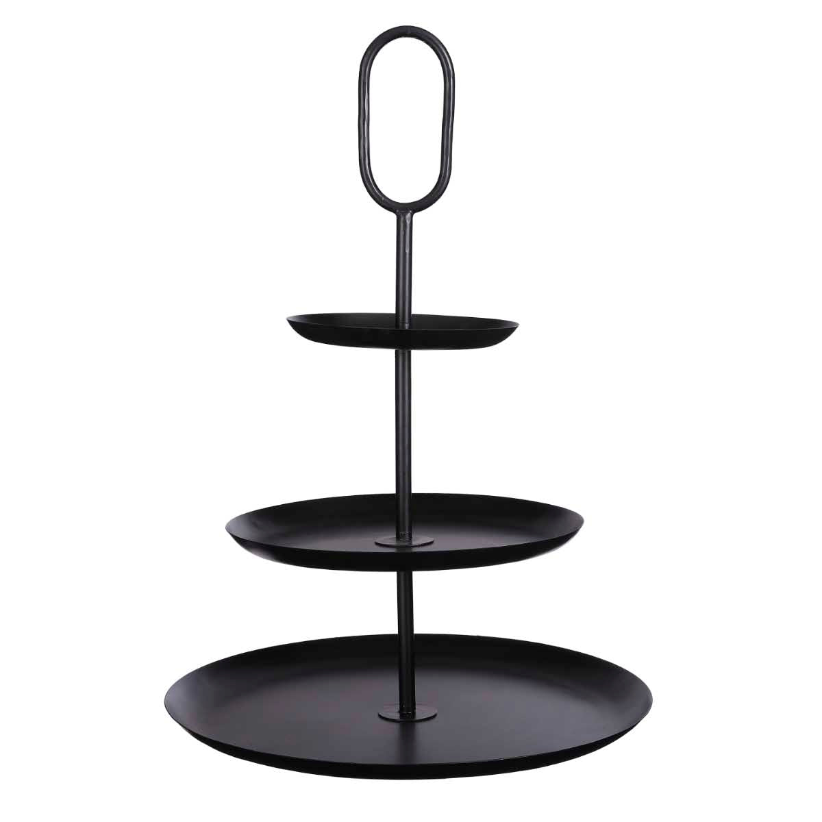 Mica Decorations Rama Ronde Etagère - H55 x Ø38 cm - Ijzer - Zwart