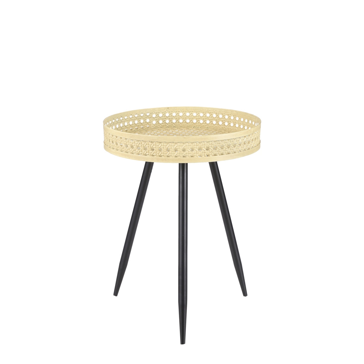 Mica Decorations Jaylee Bijzettafel - H45 x Ø34 cm - Ijzer - Zwart