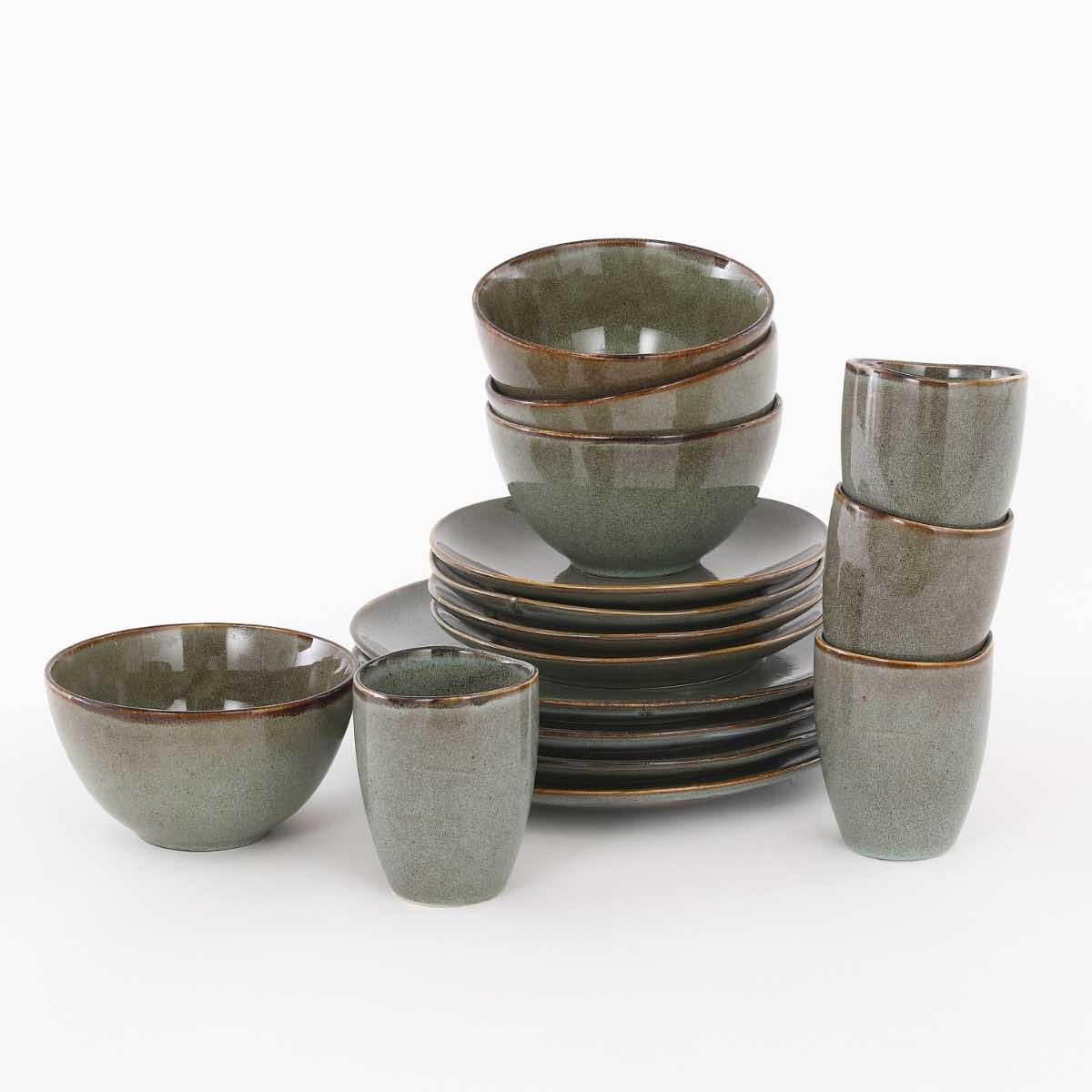 Mica Decorations Tabo Serviesset 4 Persoons - 16-delig - Groen