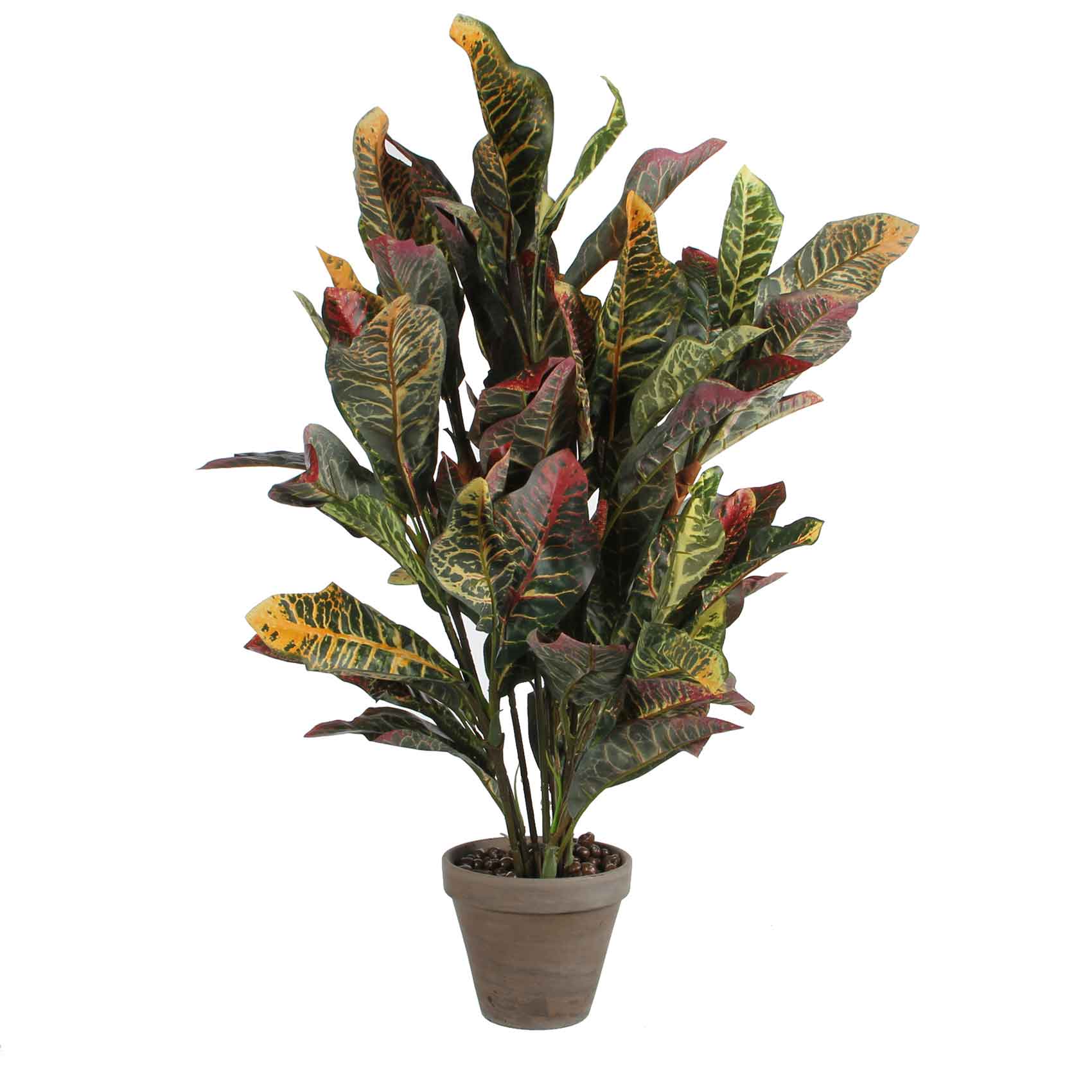 Mica Decorations croton groen in pot stan grijs dia in cm: 15 - 73x40