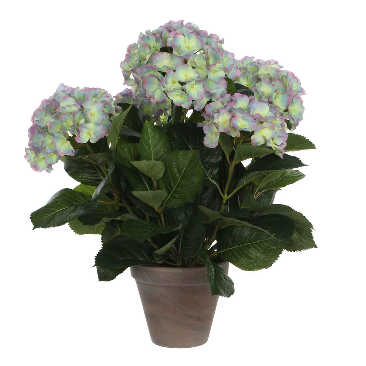 Mica Decorations hortensia lichtpaars in pot stan grijs d13,5 - 45x45