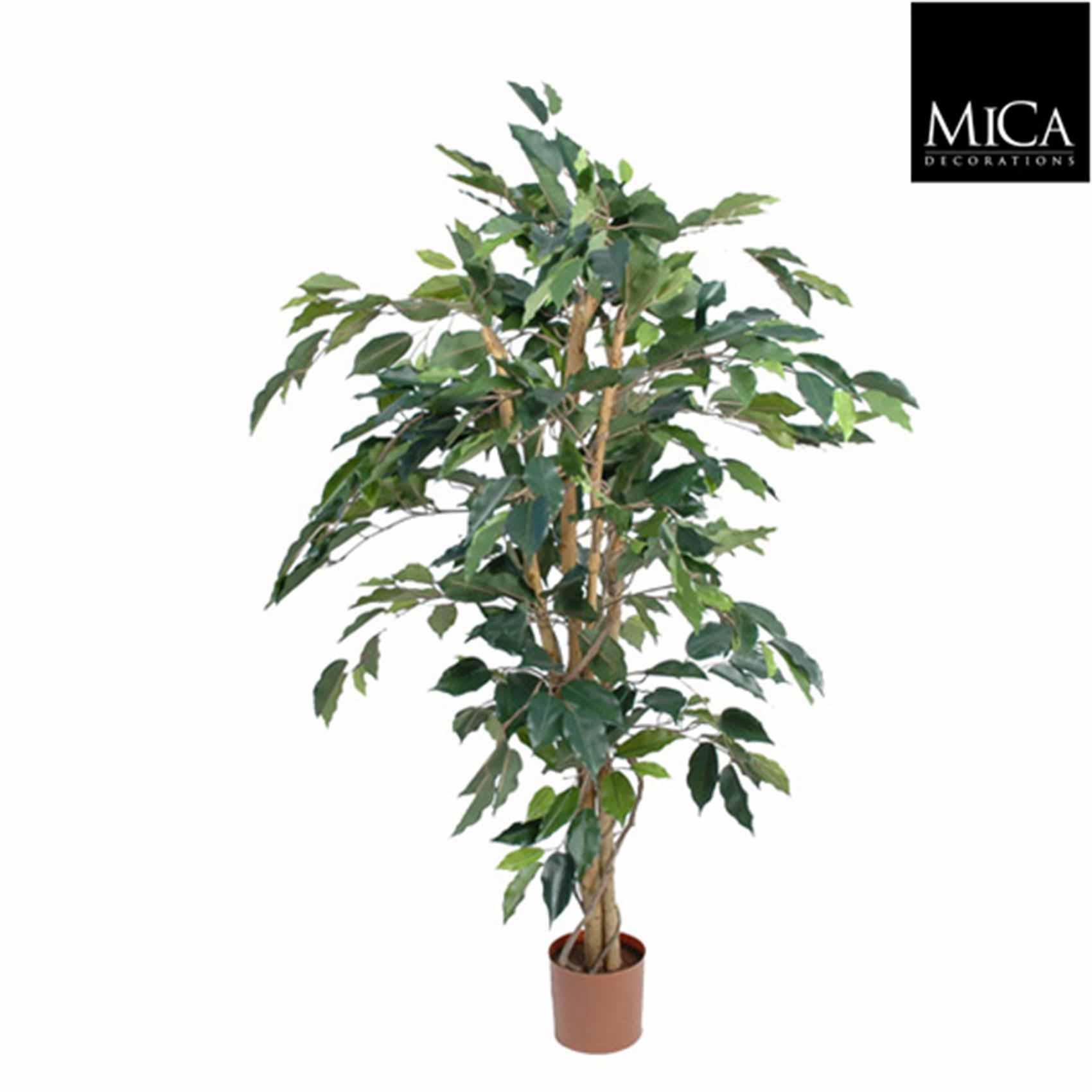 Mica Decorations ficus benjamina 105x60 cm groen in plastic pot