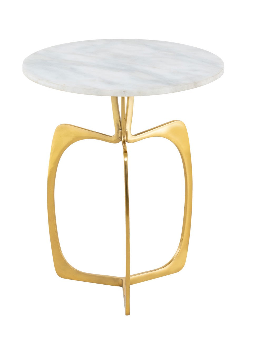 SVJ Bijzettafel Rond - 45 x 45 x 56 cm - Marmer/Aluminium - Goud
