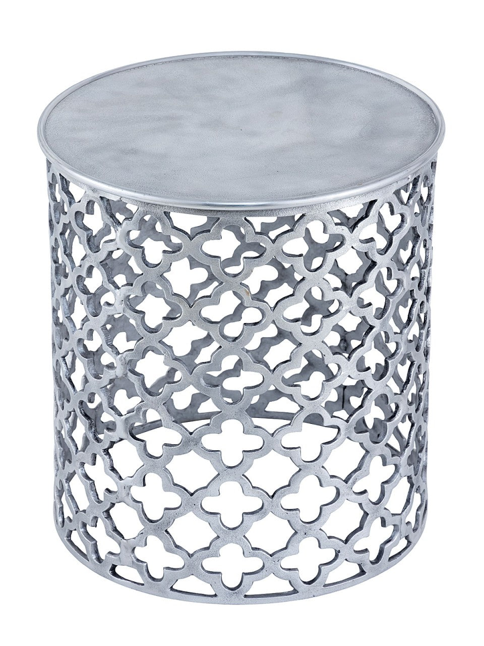 SVJ Bijzettafel Rond - 41 x 41 x 48 cm - Aluminium - Zilver