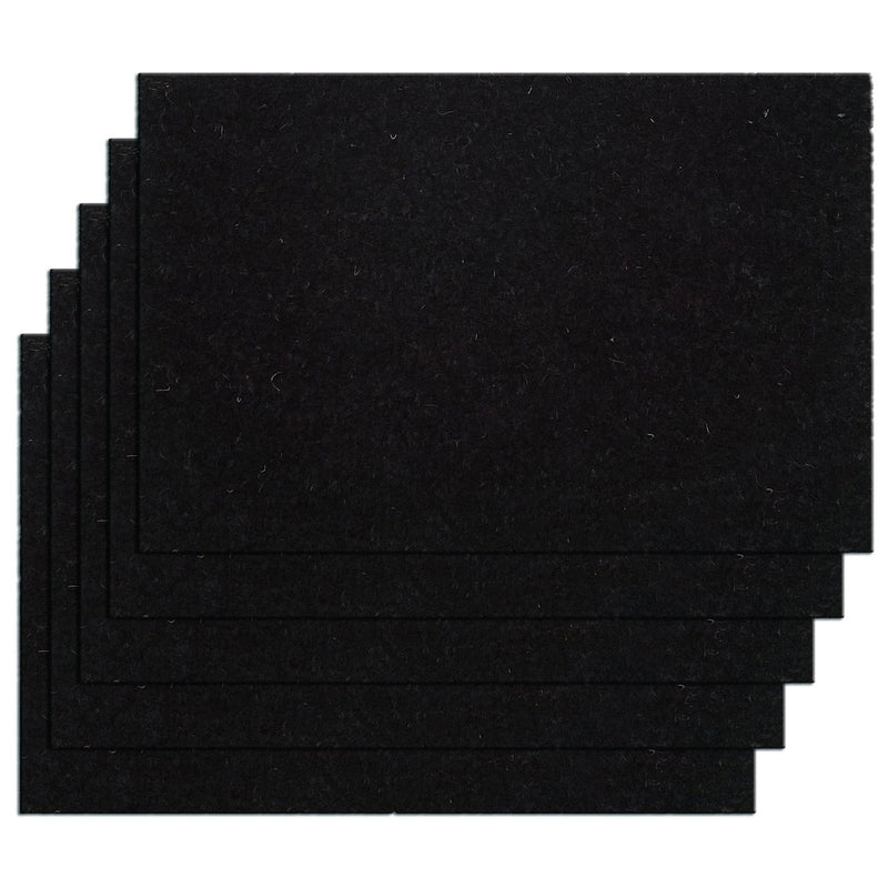 SVJ Deurmat Rechthoekig - 80 x 100 x 1 cm - Kokos - Zwart - Set van 5